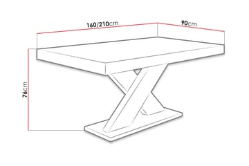 Bombax Utdragbart Rektangulärt Matbord 160–210 cm i Trä med Ekutseende - Beige - Möbler - Bord & matgrupp - Matbord & köksbord