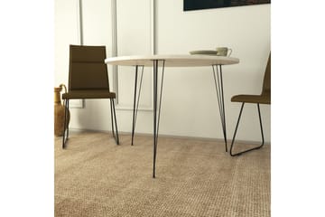 Bonnick Litet Runt Bord 90 cm med Ek- och Marmorutseende - Svart/Vit - Möbler - Bord & matgrupp - Matbord & köksbord