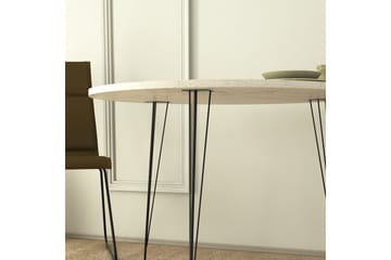 Bonnick Litet Runt Bord 90 cm med Ek- och Marmorutseende - Svart/Vit - Möbler - Bord & matgrupp - Matbord & köksbord