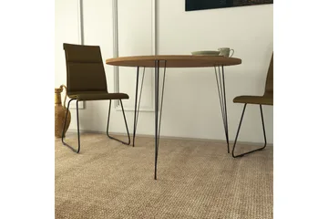 Bonnick Litet Runt Bord 90 cm med Trä- och Ekutseende - Brun/Svart - Möbler - Bord & matgrupp - Matbord & köksbord