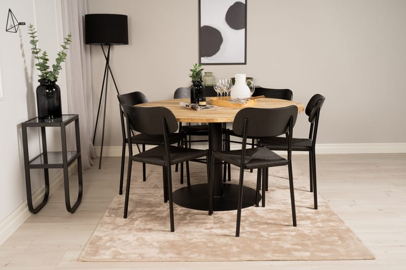 Cirebon Bord 140 cm Rund - Trä/Natur/Svart - Möbler - Bord & matgrupp - Matbord & köksbord