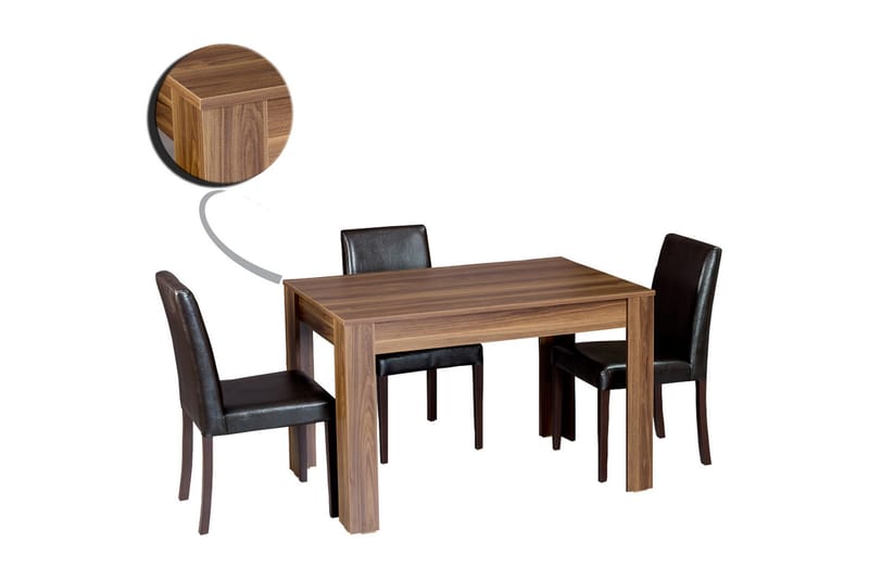 Comfortale Rektangulärt Matbord 120 cm i Trä med Ekutseende - Brun - Möbler - Bord & matgrupp - Matbord & köksbord