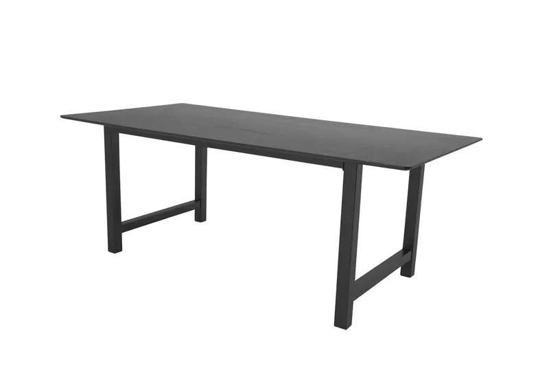 Count Stort Rektangulärt Matbord 220 cm med Mörkt Trä- och Metallutseende - Svart - Möbler - Bord & matgrupp - Matbord & köksbord