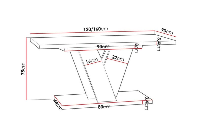 Denogal Matbord 90 cm Black high gloss - Möbler - Bord & matgrupp - Matbord & köksbord