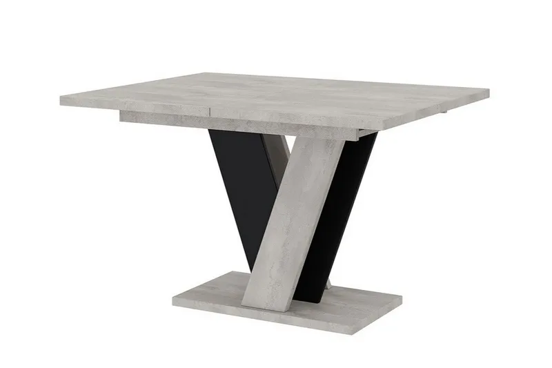 Denogal Utdragbart Rektangulärt Matbord 120 cm med Betongutseende, Ljusgrå