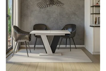 Denogal Utdragbart Rektangulärt Matbord 120 cm med Betongutseende - Ljusgrå - Möbler - Bord & matgrupp - Matbord & köksbord