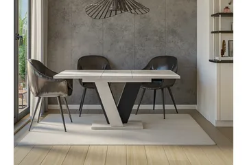 Denogal Utdragbart Rektangulärt Matbord 120 cm med Betongutseende - Ljusgrå - Möbler - Bord & matgrupp - Matbord & köksbord