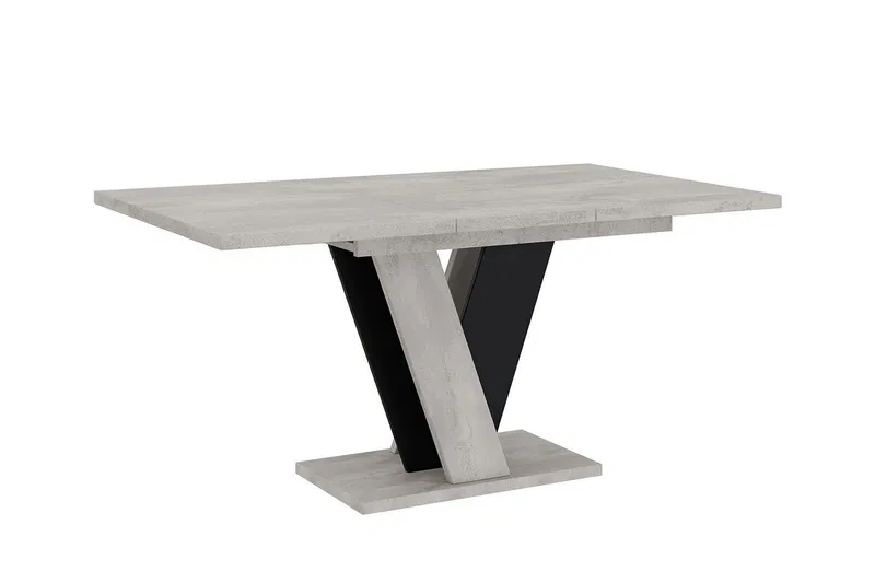 Denogal Utdragbart Rektangulärt Matbord 120 cm med Betongutseende - Ljusgrå - Möbler - Bord & matgrupp - Matbord & köksbord