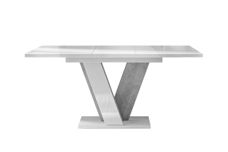 Denogal Utdragbart Rektangulärt Matbord 120 cm med Betongutseende - Vit - Möbler - Bord & matgrupp - Matbord & köksbord