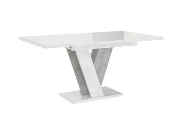 Denogal Utdragbart Rektangulärt Matbord 120 cm med Betongutseende - Vit - Möbler - Bord & matgrupp - Matbord & köksbord
