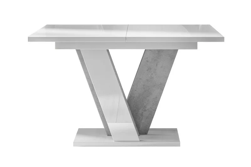Denogal Utdragbart Rektangulärt Matbord 120 cm med Betongutseende - Vit - Möbler - Bord & matgrupp - Matbord & köksbord