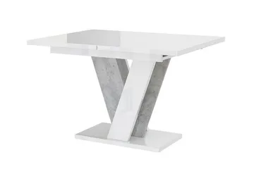 Denogal Utdragbart Rektangulärt Matbord 120 cm med Betongutseende - Vit - Möbler - Bord & matgrupp - Matbord & köksbord