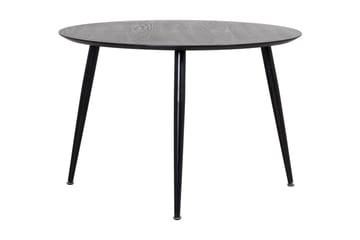 Dipp Runt Matbord 115 cm i Trä med Mörkt Trä- och Metallutseende - Svart - Möbler - Bord & matgrupp - Matbord & köksbord