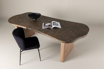 Eleonora Stort Asymmetriskt Matbord 230 cm i Trä med Valnöts- och Marmorutseende - Brun - Möbler - Bord & matgrupp - Matbord & köksbord