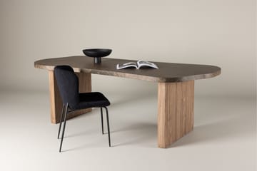 Eleonora Stort Asymmetriskt Matbord 230 cm i Trä med Valnöts- och Marmorutseende - Brun - Möbler - Bord & matgrupp - Matbord & köksbord