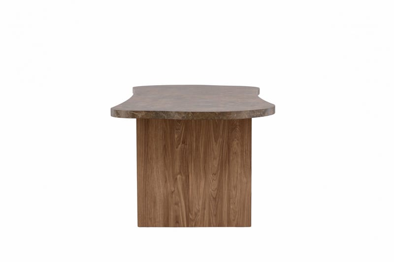 Eleonora Stort Asymmetriskt Matbord 230 cm i Trä med Valnöts- och Marmorutseende - Brun - Möbler - Bord & matgrupp - Matbord & köksbord