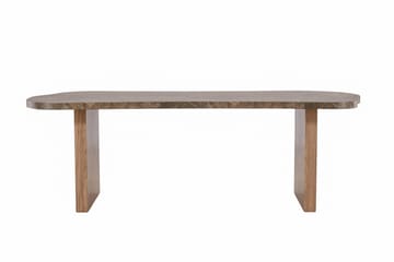 Eleonora Stort Asymmetriskt Matbord 230 cm i Trä med Valnöts- och Marmorutseende - Brun - Möbler - Bord & matgrupp - Matbord & köksbord