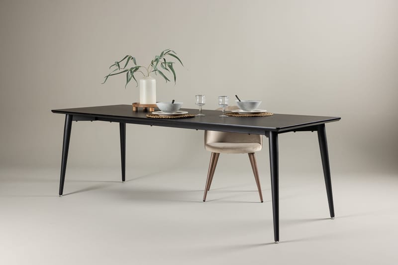Ellis Stort Rektangulärt Matbord 230 cm med Metallutseende - Svart - Möbler - Bord & matgrupp - Matbord & köksbord