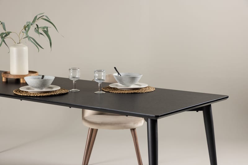 Ellis Stort Rektangulärt Matbord 230 cm med Metallutseende - Svart - Möbler - Bord & matgrupp - Matbord & köksbord