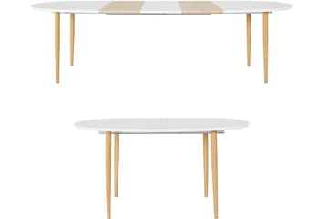 Gaeta Matbord Ovalt 160 cm - Vit/Natur - Möbler - Bord & matgrupp - Matbord & köksbord