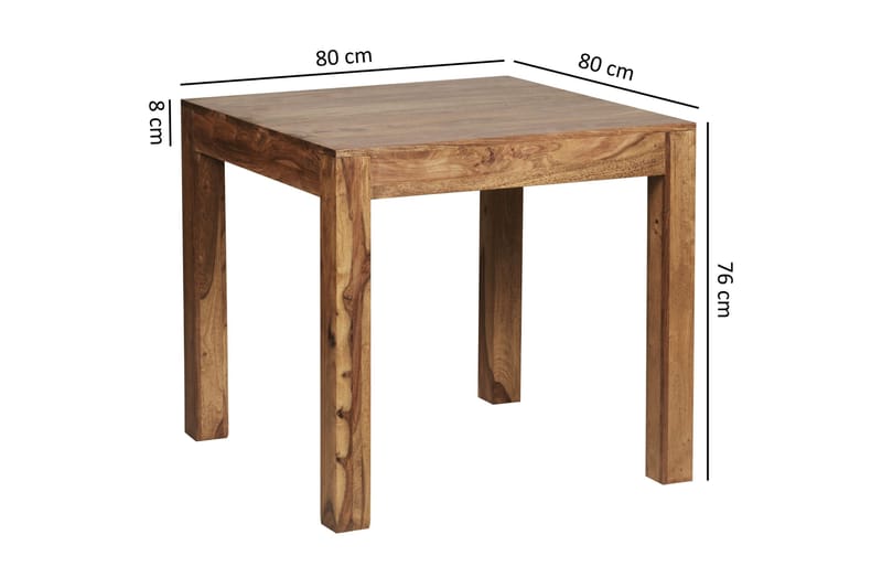Gliwski Litet Kvadratiskt Matbord 80 cm i Massivt Trä med Rosenträutseende - Brun - Möbler - Bord & matgrupp - Matbord & köksbord