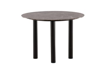 Havsten Runt Matbord 106 cm i Glas med Marmorutseende - Svart - Möbler - Bord & matgrupp - Matbord & köksbord