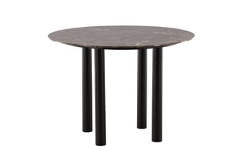 Havsten Runt Matbord 106 cm i Glas med Marmorutseende - Svart - Möbler - Bord & matgrupp - Matbord & köksbord