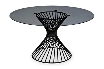 Iggy Matbord 140 cm Rund Glas - Grå - Möbler - Bord & matgrupp - Matbord & köksbord