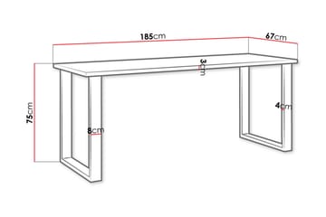Imper Rektangulärt Matbord 185 cm med Teak- och Metallutseende - Svart|Brun - Möbler - Bord & matgrupp - Matbord & köksbord
