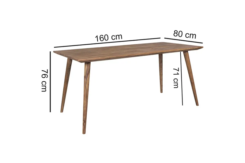 Iviana Rektangulärt Matbord 160 cm i Massivt Trä med Valnötsutseende - Brun - Möbler - Bord & matgrupp - Matbord & köksbord
