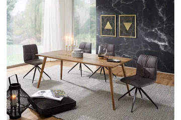 Iviana Rektangulärt Matbord 160 cm i Massivt Trä med Valnötsutseende - Brun - Möbler - Bord & matgrupp - Matbord & köksbord