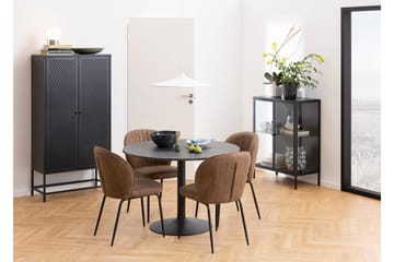 Jora Runt Matbord 110 cm med Marmorutseende - Svart - Möbler - Bord & matgrupp - Matbord & köksbord