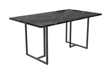 Kaiti Rektangulärt Matbord 163 cm i Metall och Trä med Marmorutseende - Svart - Möbler - Bord & matgrupp - Matbord & köksbord