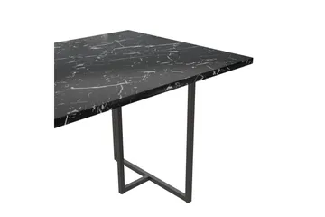 Kaiti Rektangulärt Matbord 163 cm i Metall och Trä med Marmorutseende - Svart - Möbler - Bord & matgrupp - Matbord & köksbord