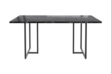 Kaiti Rektangulärt Matbord 163 cm i Metall och Trä med Marmorutseende - Svart - Möbler - Bord & matgrupp - Matbord & köksbord