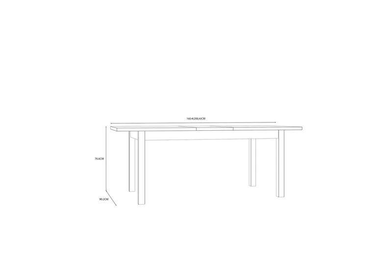 Konitsa Förlängningsbart Matbord 160 cm - Brun/Svart - Möbler - Bord & matgrupp - Matbord & köksbord