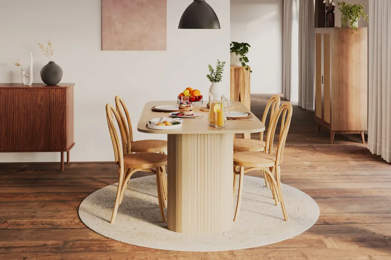 Kopparbo Matbord 160 cm - Ljust vitlaserat ekträ - Möbler - Bord & matgrupp - Matbord & köksbord