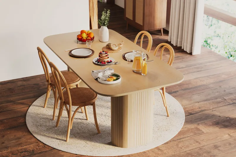 Kopparbo Matbord Ljust trä Rektangulärt 200 cm - Vitlaserat Ek - Möbler - Bord & matgrupp - Matbord & köksbord