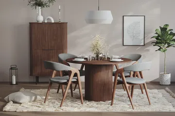 Kopparbo Runt Matbord 120 cm för 6 personer - Mörkbrunt / Valnöt / Trä - Möbler - Bord & matgrupp - Matbord & köksbord