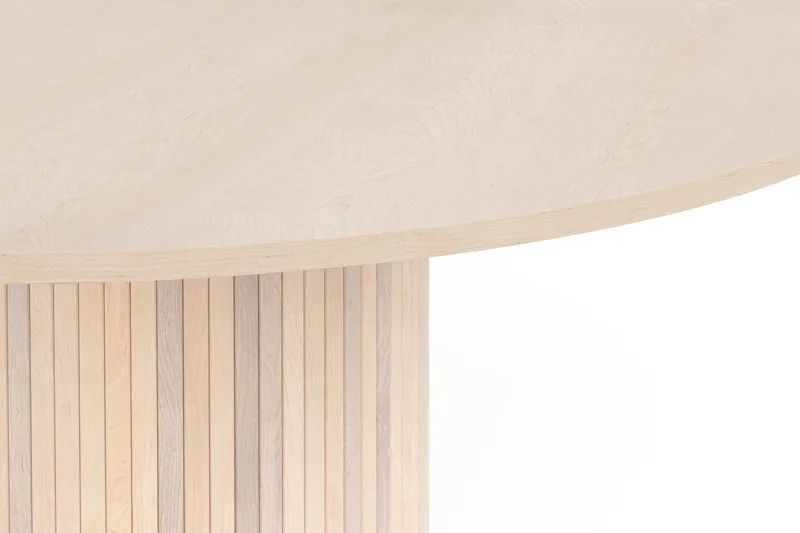 Kopparbo Runt Matbord 150 cm - Vitlaserad Ek / Trä / Ribbad - Möbler - Bord & matgrupp - Matbord & köksbord
