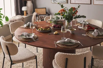 Kopparbo Runt Matbord 180 cm - Mörkbrunt / Valnöt / Trä - Möbler - Bord & matgrupp - Matbord & köksbord