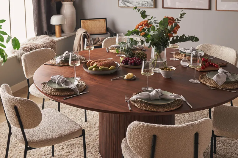 Kopparbo Runt Matbord 180 cm - Mörkbrunt / Valnöt / Trä - Möbler - Bord & matgrupp - Matbord & köksbord