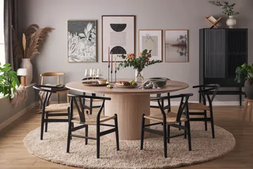 Kopparbo Runt Matbord 180 cm - Vitlaserat Ek / Ljus / Trä - Möbler - Bord & matgrupp - Matbord & köksbord