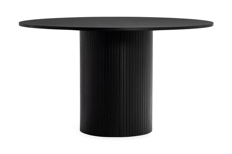 Kopparbo Runt Matbord i trä 130 cm - Svart / Ribbad - Möbler - Bord & matgrupp - Matbord & köksbord