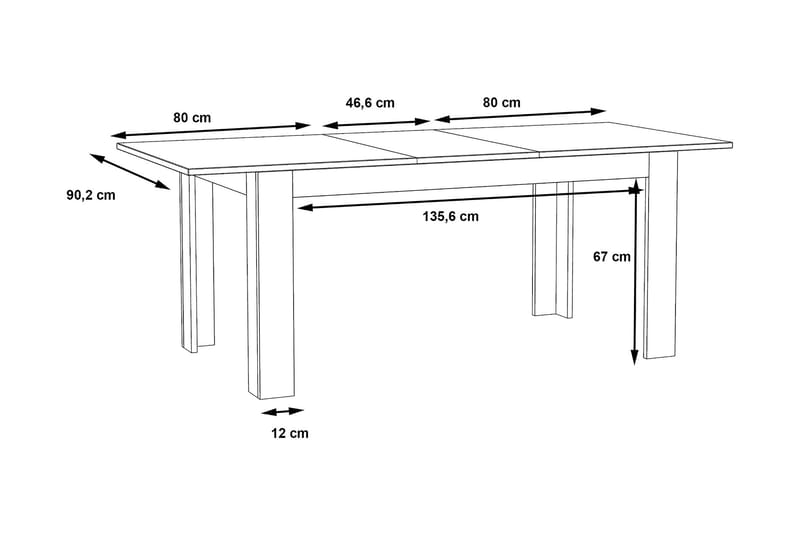 Kulatas Förlängningsbart Matbord 160 cm - Brun - Möbler - Bord & matgrupp - Matbord & köksbord