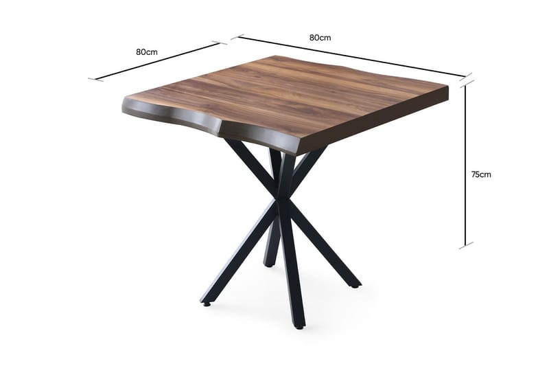 Lamal Litet Kvadratiskt Matbord 80 cm i Trä med Valnötsutseende - Brun - Möbler - Bord & matgrupp - Matbord & köksbord