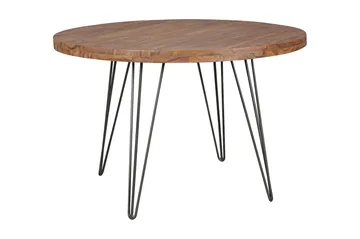 Langner Runt Matbord 120 cm i Trä med Metallben - Brun - Möbler - Bord & matgrupp - Matbord & köksbord