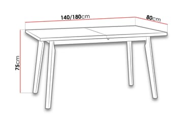 Lavona Utdragbart Rektangulärt Matbord 140 cm i Trä med Ekutseende - Beige - Möbler - Bord & matgrupp - Matbord & köksbord