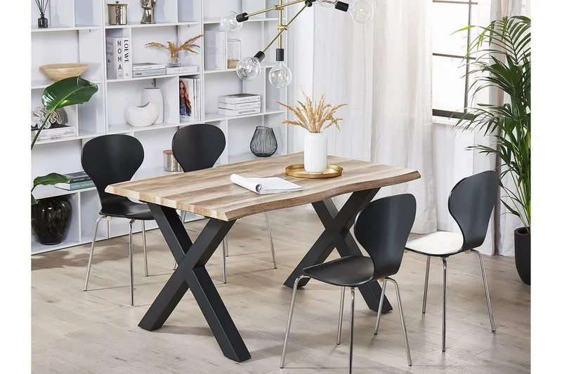 Lawtey Matbord 180 cm Förlängningsbart - Ljus Trä/Svart - Möbler - Bord & matgrupp - Matbord & köksbord