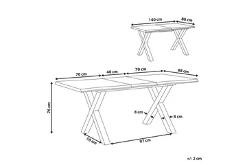 Lawtey Matbord 180 cm Förlängningsbart - Ljus Trä/Svart - Möbler - Bord & matgrupp - Matbord & köksbord